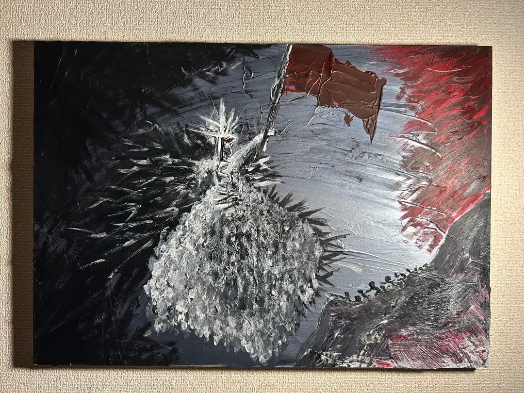 半抽象・具象的画 自作　　題/閃紅