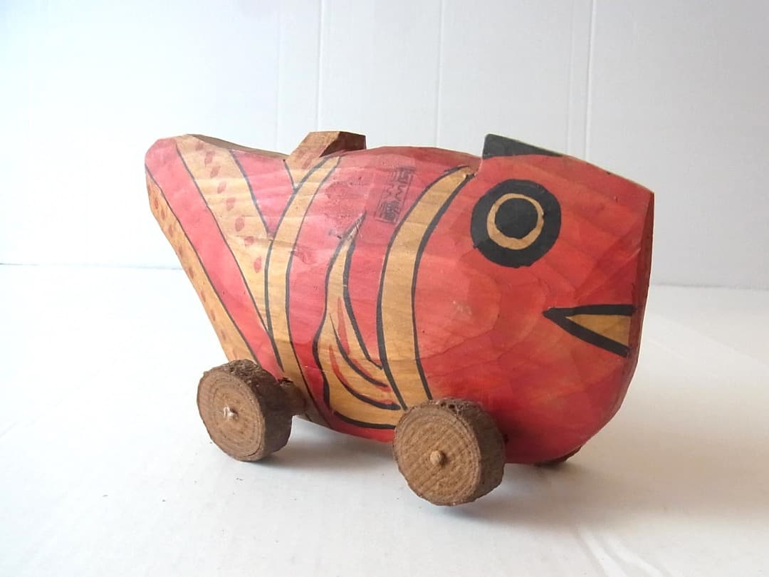 鹿児島神宮『鯛車』(大・全長23cm)ビンテージ 郷土玩具 民藝 フォークアート