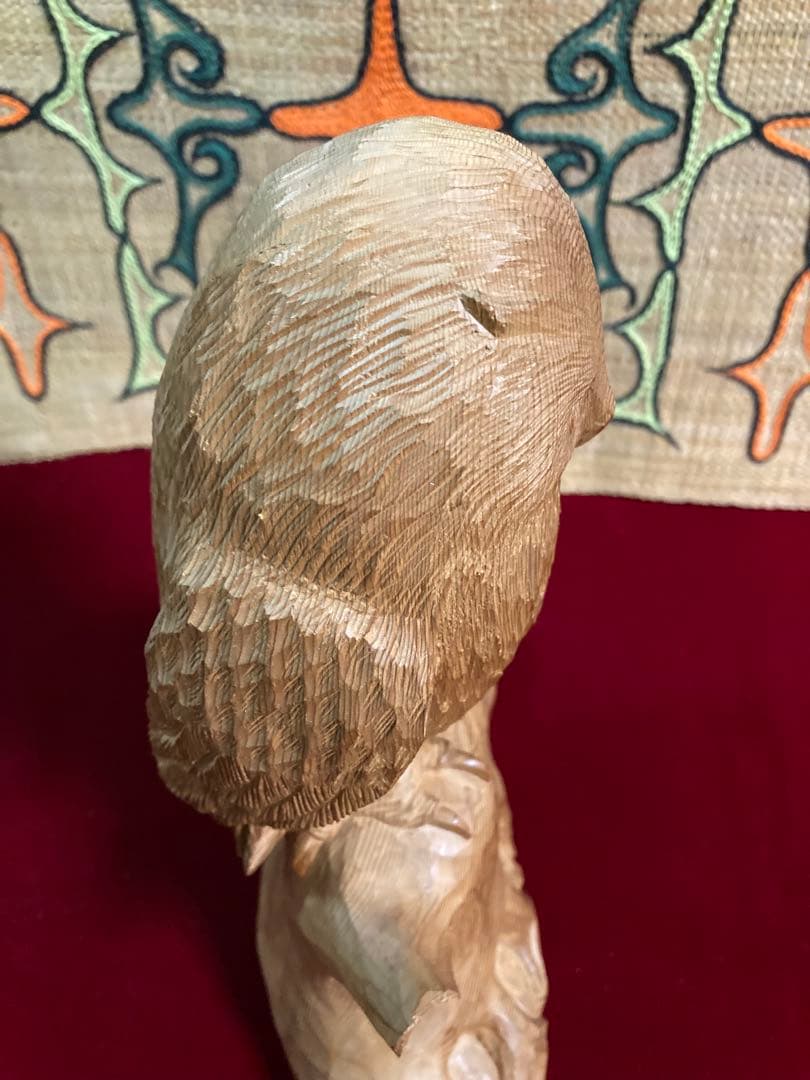 梟 木彫り ヴィンテージ 高さ約26cm横約 22cm