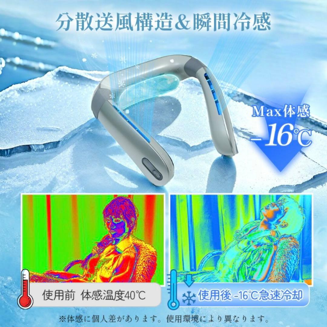 正規品 長時間用ネッククーラー ネックファン 携帯扇風機 静音 軽量 強風量