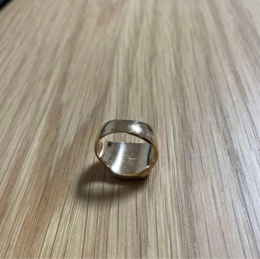 美品！ フルオーダー！手彫り K18 リング 印台 シグネット