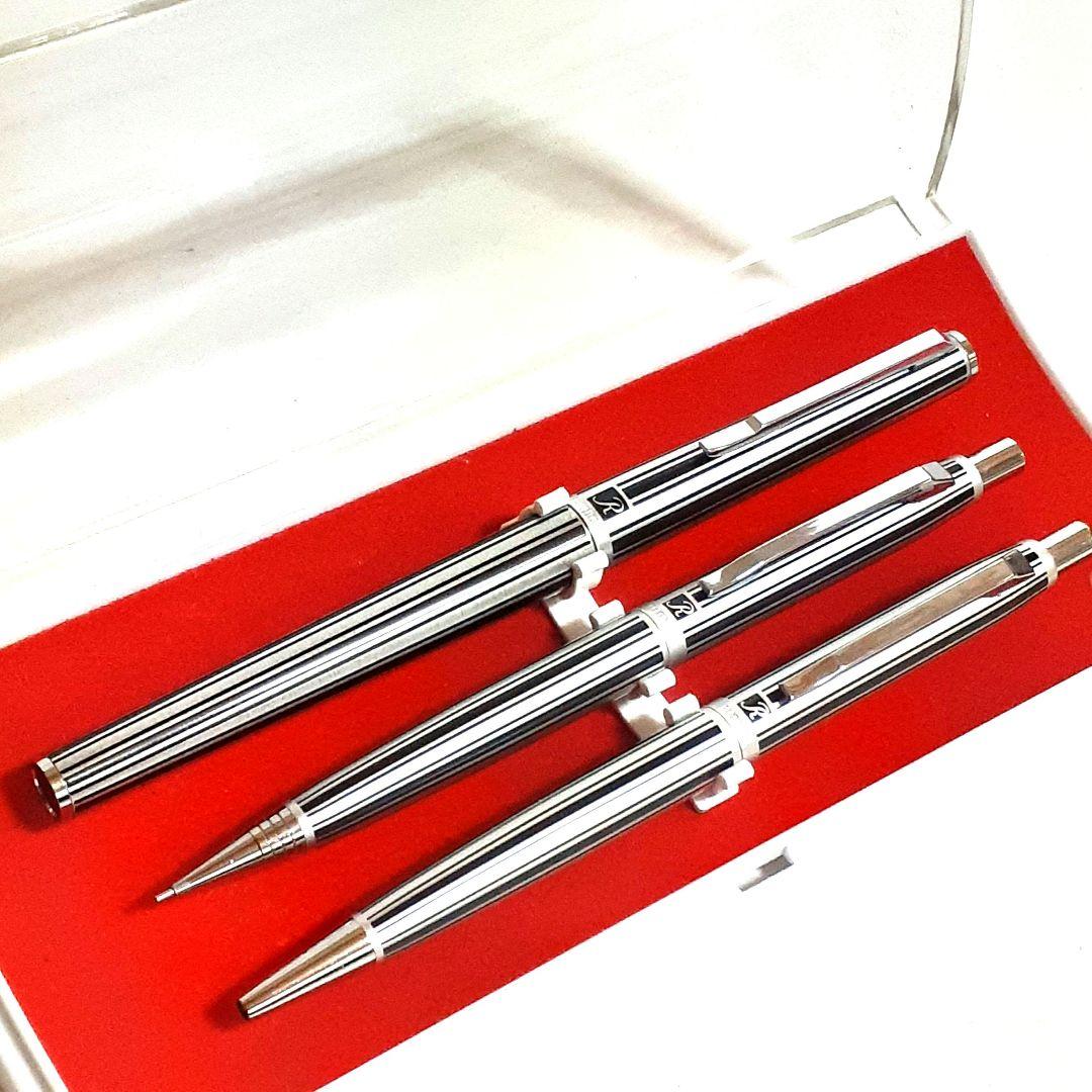 【美品】プラチナ 万年筆 ペン先18K-WG ボールペン シャーペンの3点