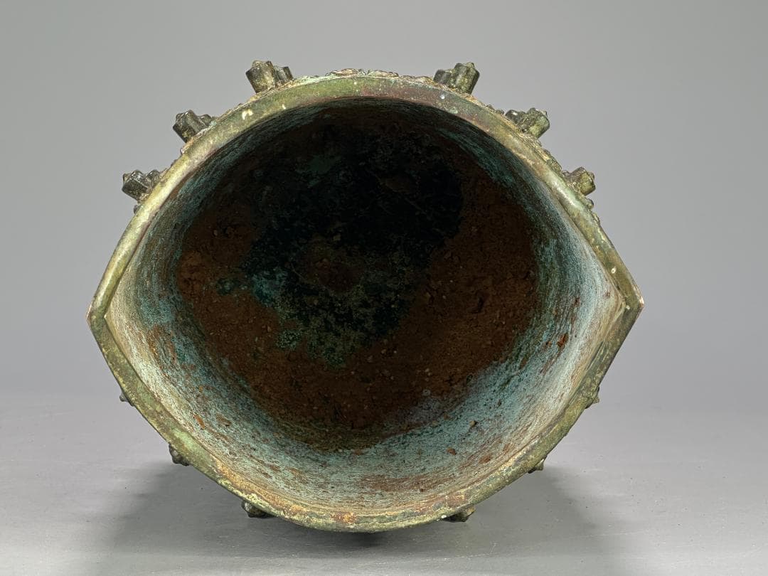 UM4-2中国美術　銅製　青銅器　編鐘　三点セット　時代物　唐物
