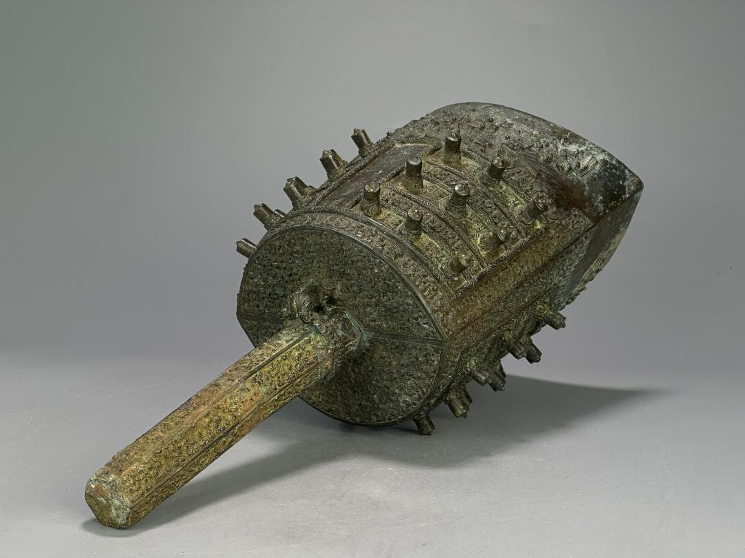 UM4-2中国美術　銅製　青銅器　編鐘　三点セット　時代物　唐物