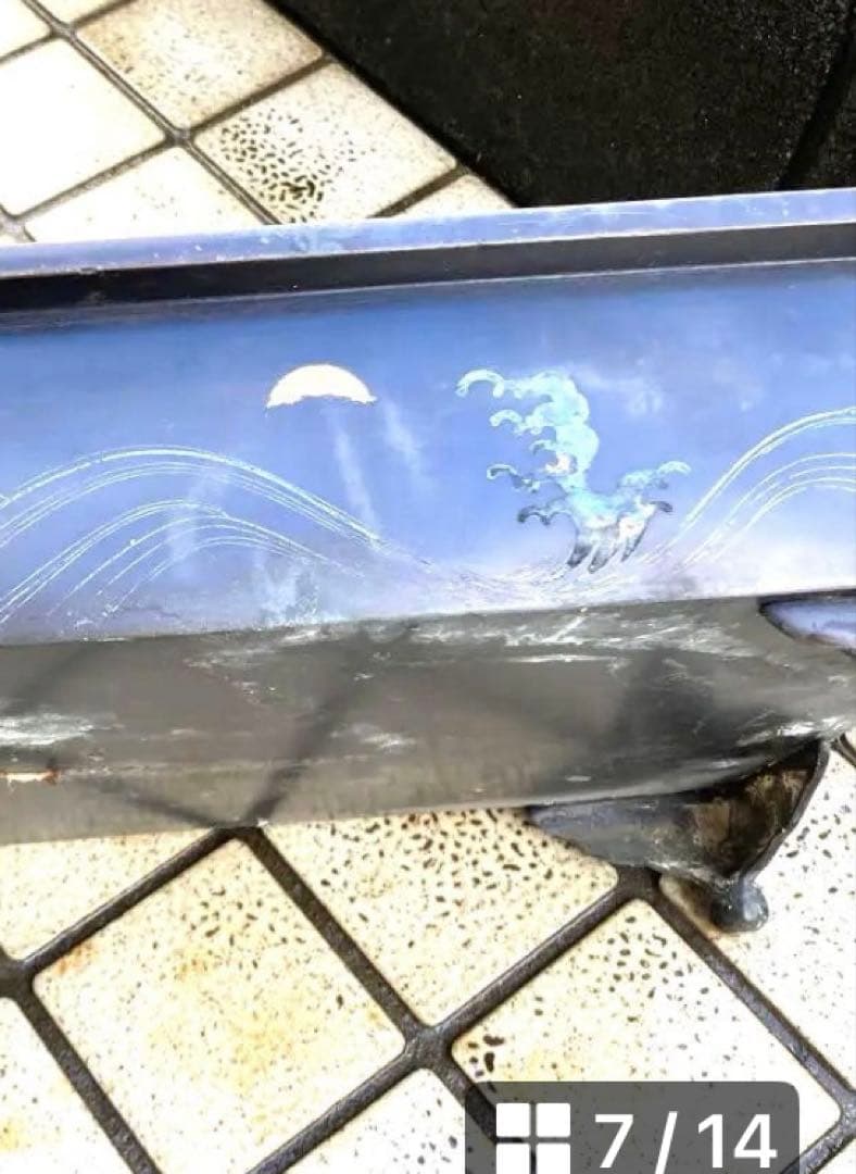 銅製　砂鉢　銅水盤　長方鉢　花器　双獣耳　花瓶　盆栽鉢　華道　時代物