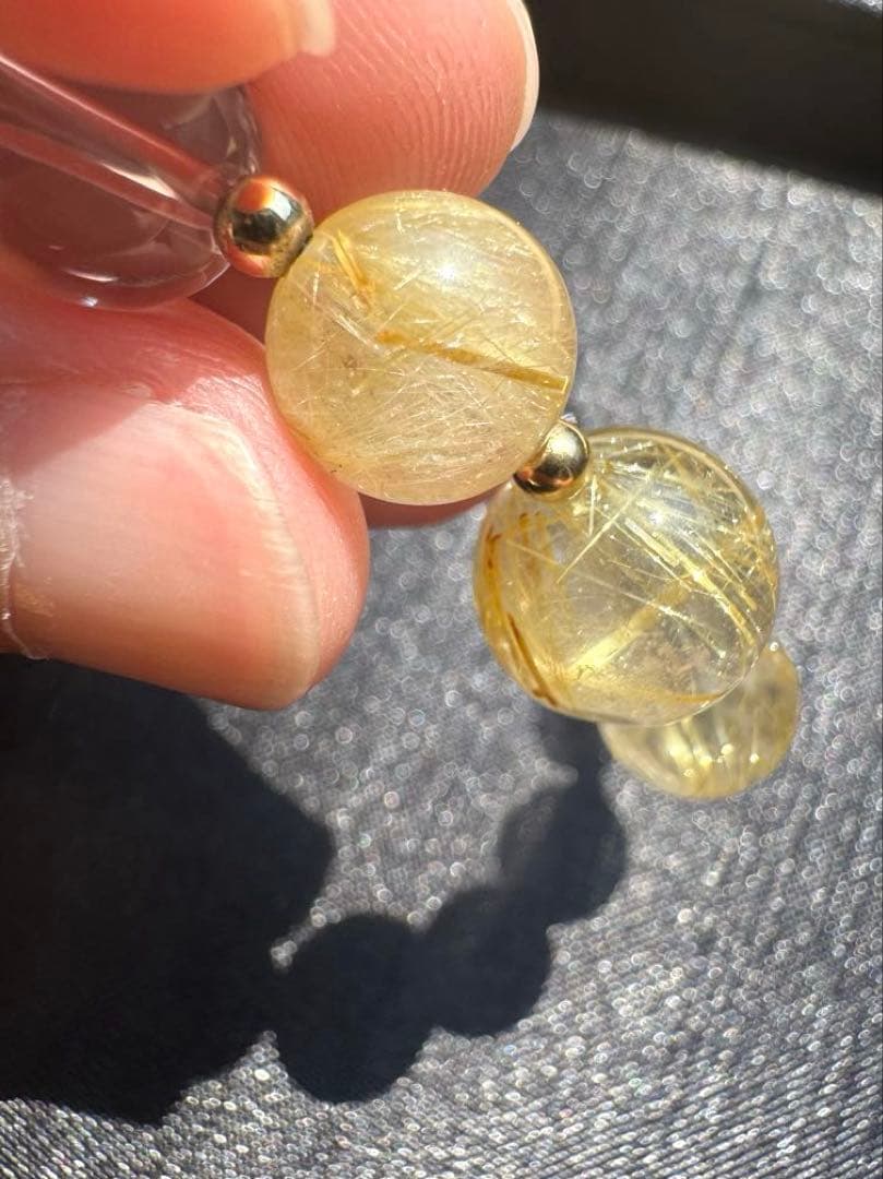 【AAAクラス】【14k】【破格】【ゴールドルチル】【染色無し本物】金運