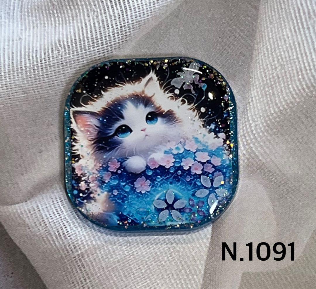 感謝価格(ㅅ´꒳` )フラワーにゃん レジンヘアゴム