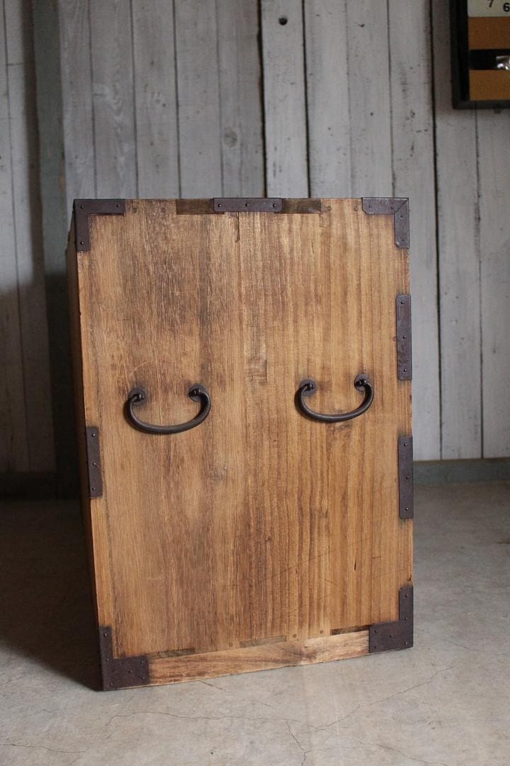 丸金具　時代箪笥3段　タンス　収納　古家具　古民家　時代家具
