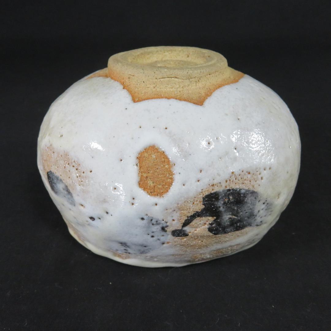茶碗 志野 松古釜 芳丘 楕円 抹茶碗 茶器 茶道具 木箱 共箱