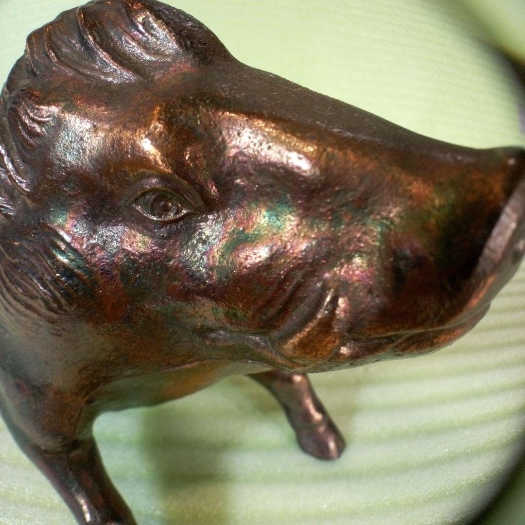 鉄の猪　イノシシ　猪　Wild boar　置物　金属工芸　インテリア