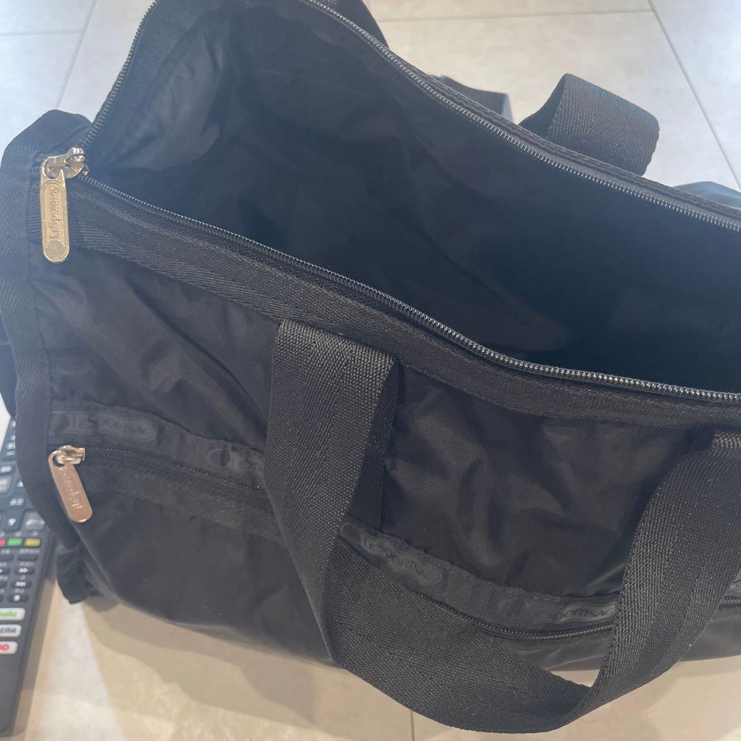 美品　LESPORTSAC ブラック ボストンバッグ