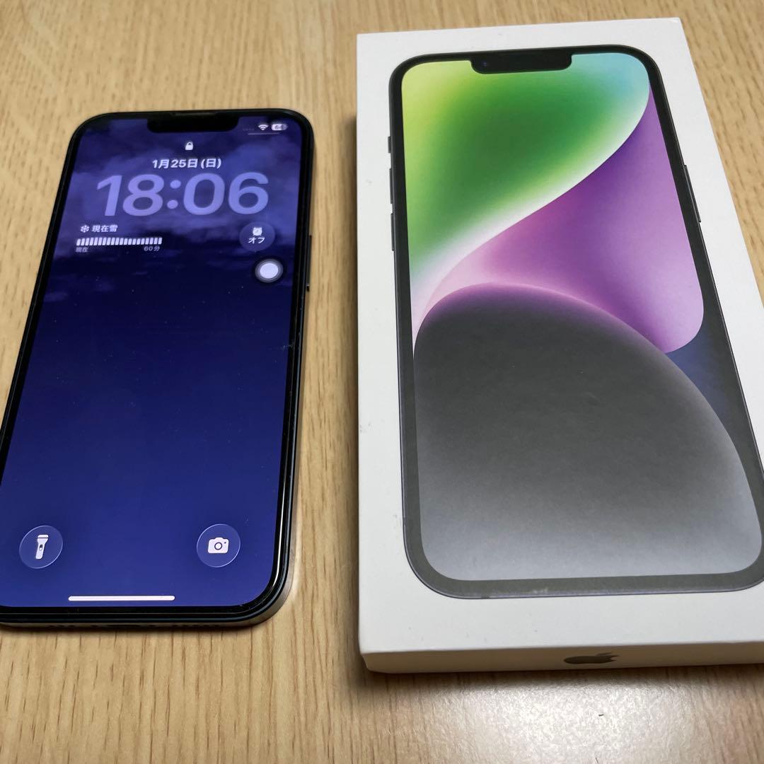 ひよ子様【カメラ難あり】 iPhone 14 ミッドナイト 本体箱付き