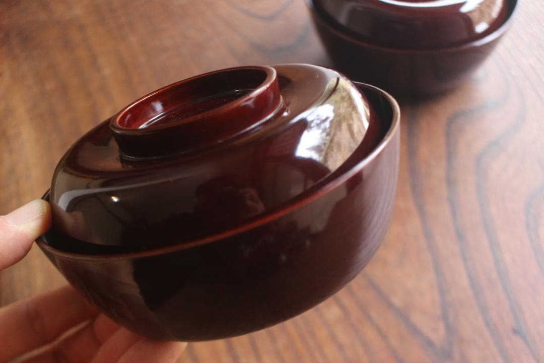 時代逸品！時代溜塗に優美なススキ蒔絵の映えるお椀2点（検京塗輪島塗蒔絵椀煮物椀