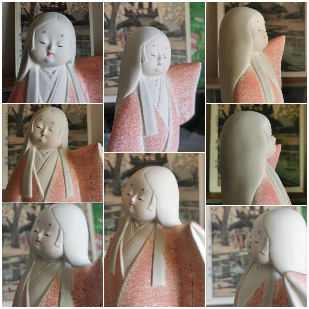 ヴィンテージ 博多人形『陽春』 春生作 美しいお顔 手描手彩色 時代物 日本人形