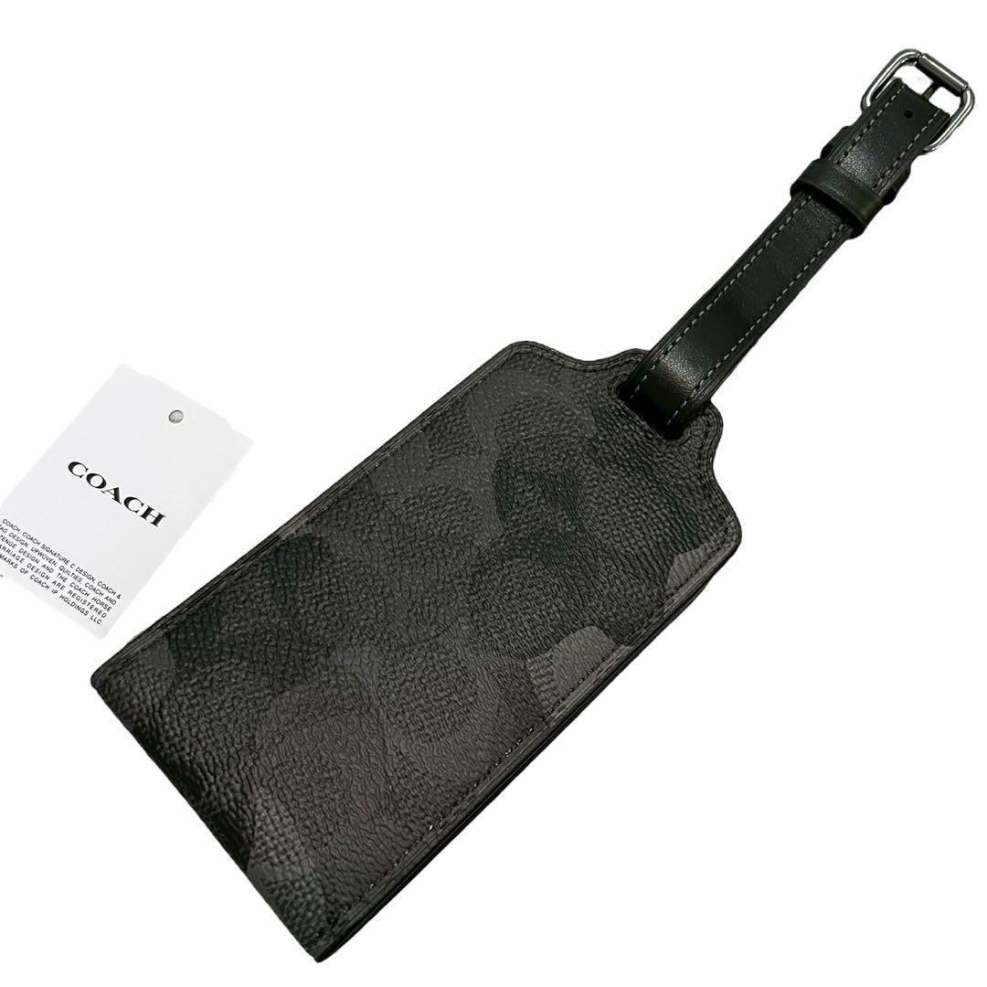 【新品】Coach コーチ ラゲッジタグ ネームタグ シグネチャー グレーカモ