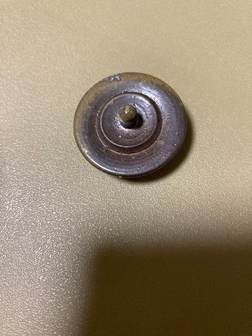 茶入　陶器製茶道具 赤茶色 袋付き