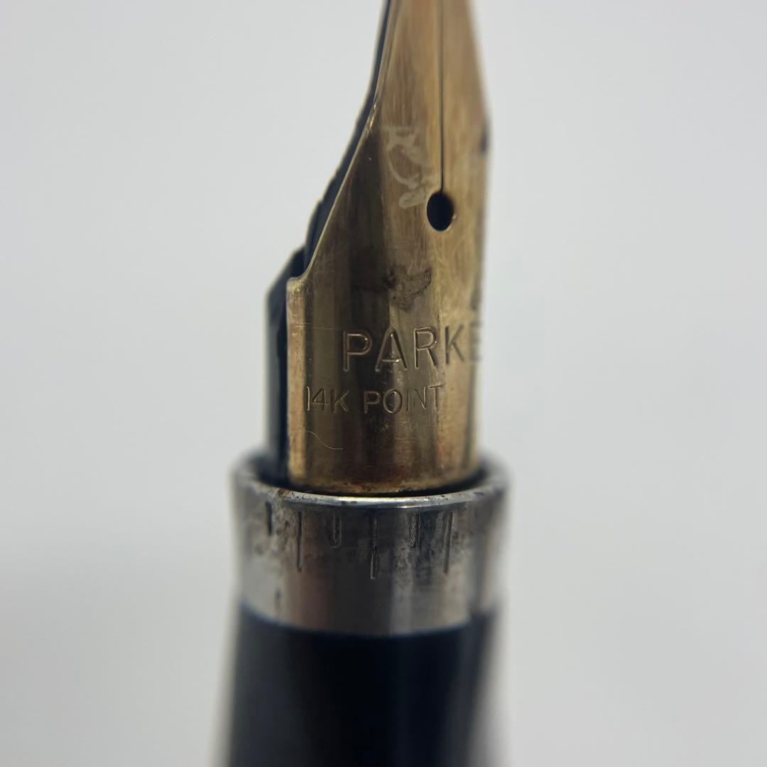 Parker パーカー万年筆 シルバー 格子模様 14K