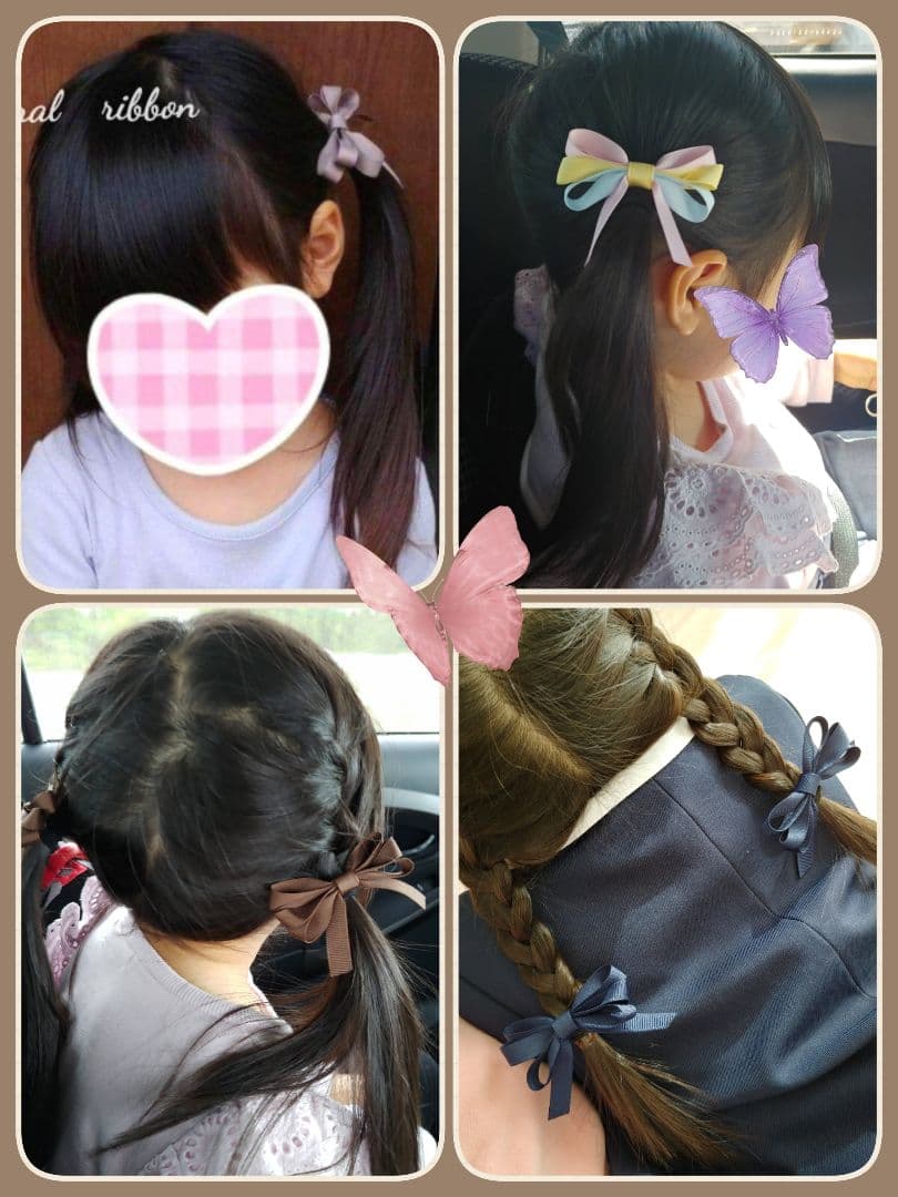 再販7【くすみブルー】ナチュラルリボン♡ヘアゴム