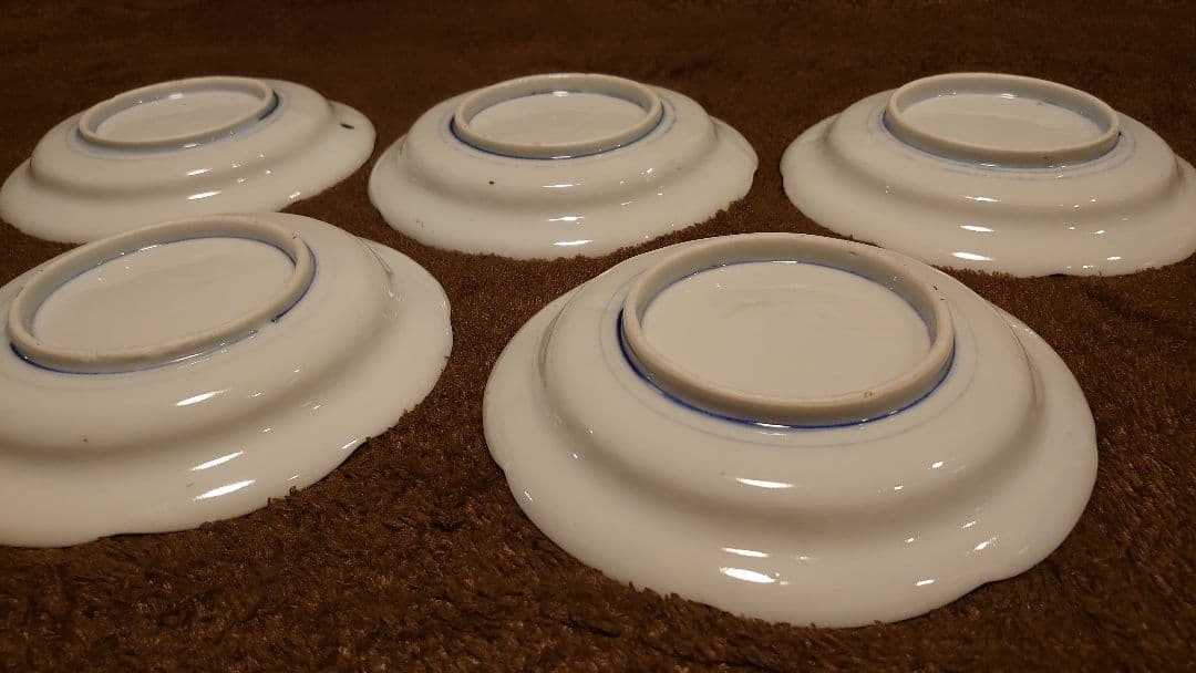古伊万里　伊万里　豆皿　菓子皿　色絵　金襴手　蔵出し　明治九谷　５客