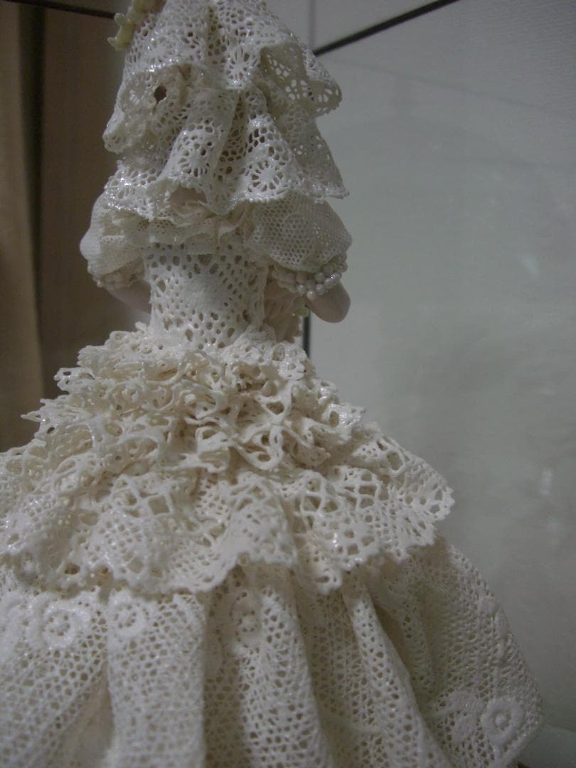 ★陶製レース人形★ウエディングドレス★花嫁★結婚★ハンドメイド