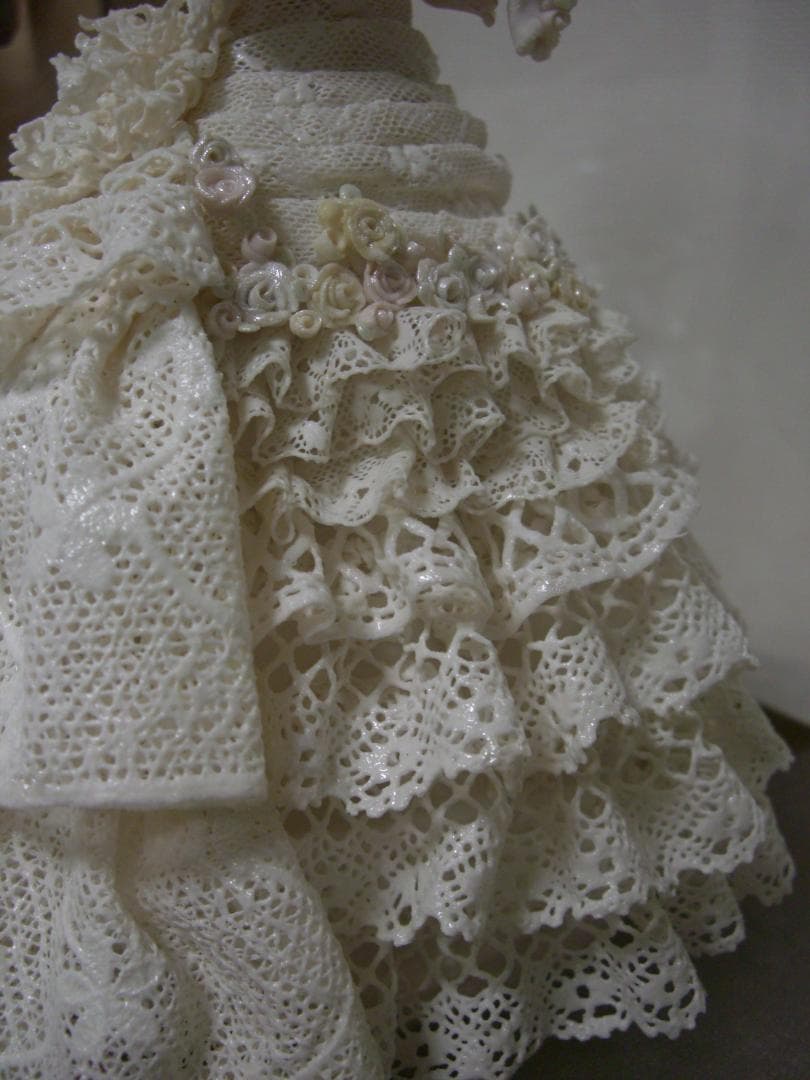 ★陶製レース人形★ウエディングドレス★花嫁★結婚★ハンドメイド