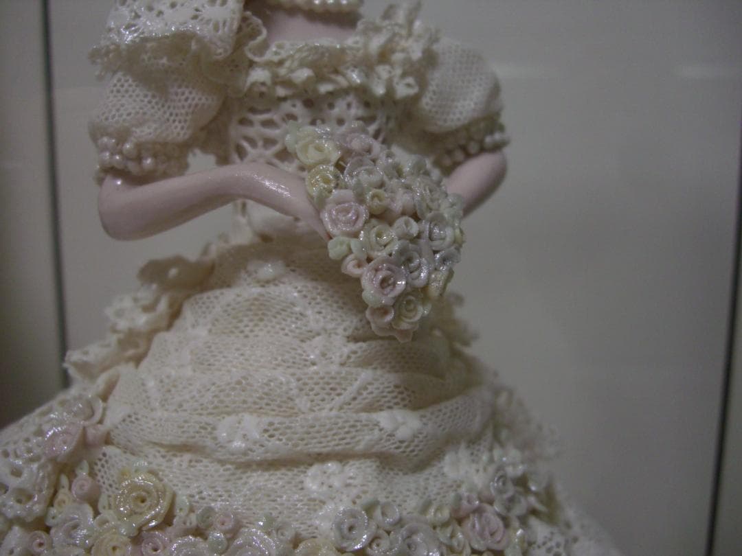 ★陶製レース人形★ウエディングドレス★花嫁★結婚★ハンドメイド