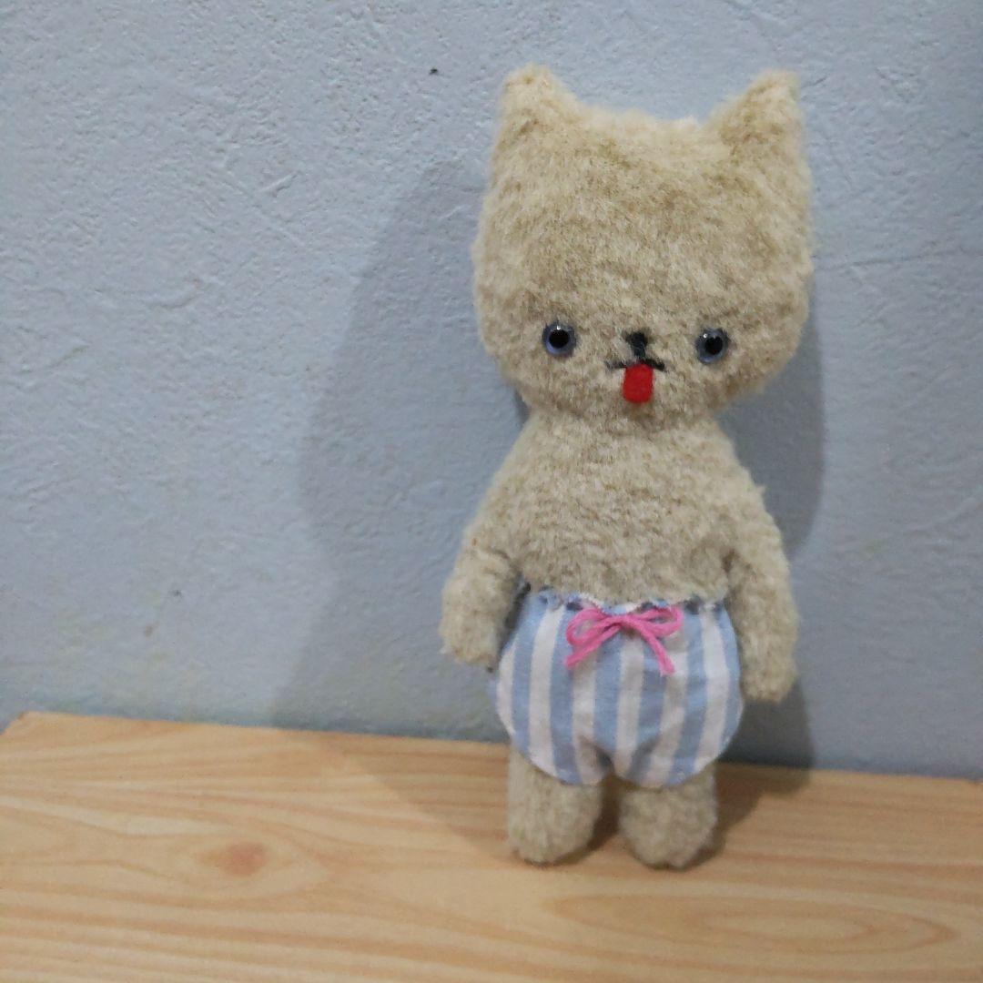 かぼちゃパンツねこちゃん　テディベア作家　アンティークベア　フランスアンティーク