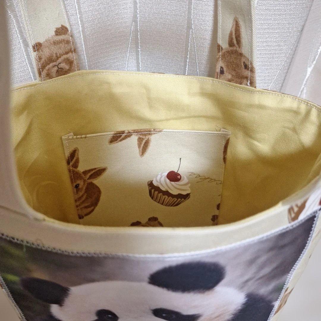 うさぎパネル生地　ハンドメイド　ミニバック