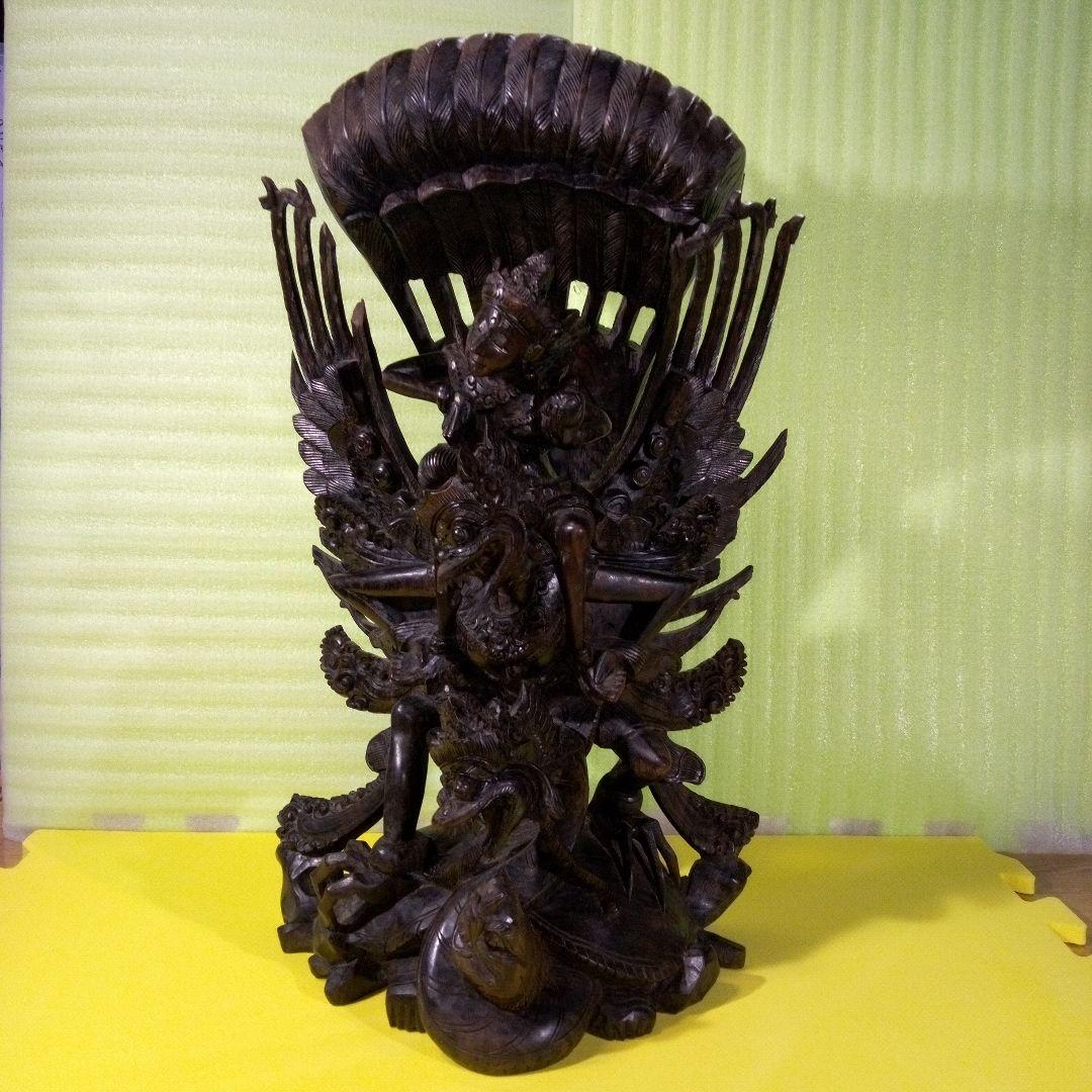 木彫像　オブジェ　木製　木彫り　雑貨　インテリア　置物　魔除け　厄除け　レア
