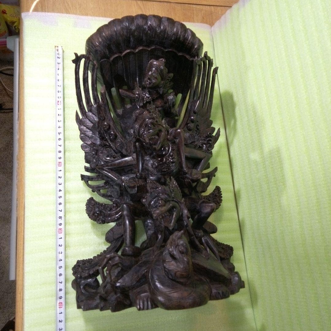 木彫像　オブジェ　木製　木彫り　雑貨　インテリア　置物　魔除け　厄除け　レア