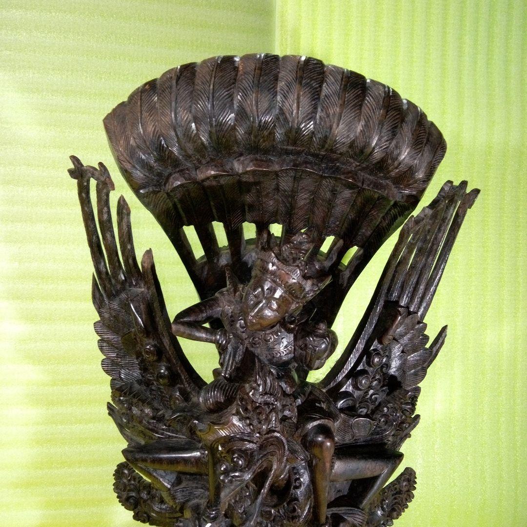 木彫像　オブジェ　木製　木彫り　雑貨　インテリア　置物　魔除け　厄除け　レア