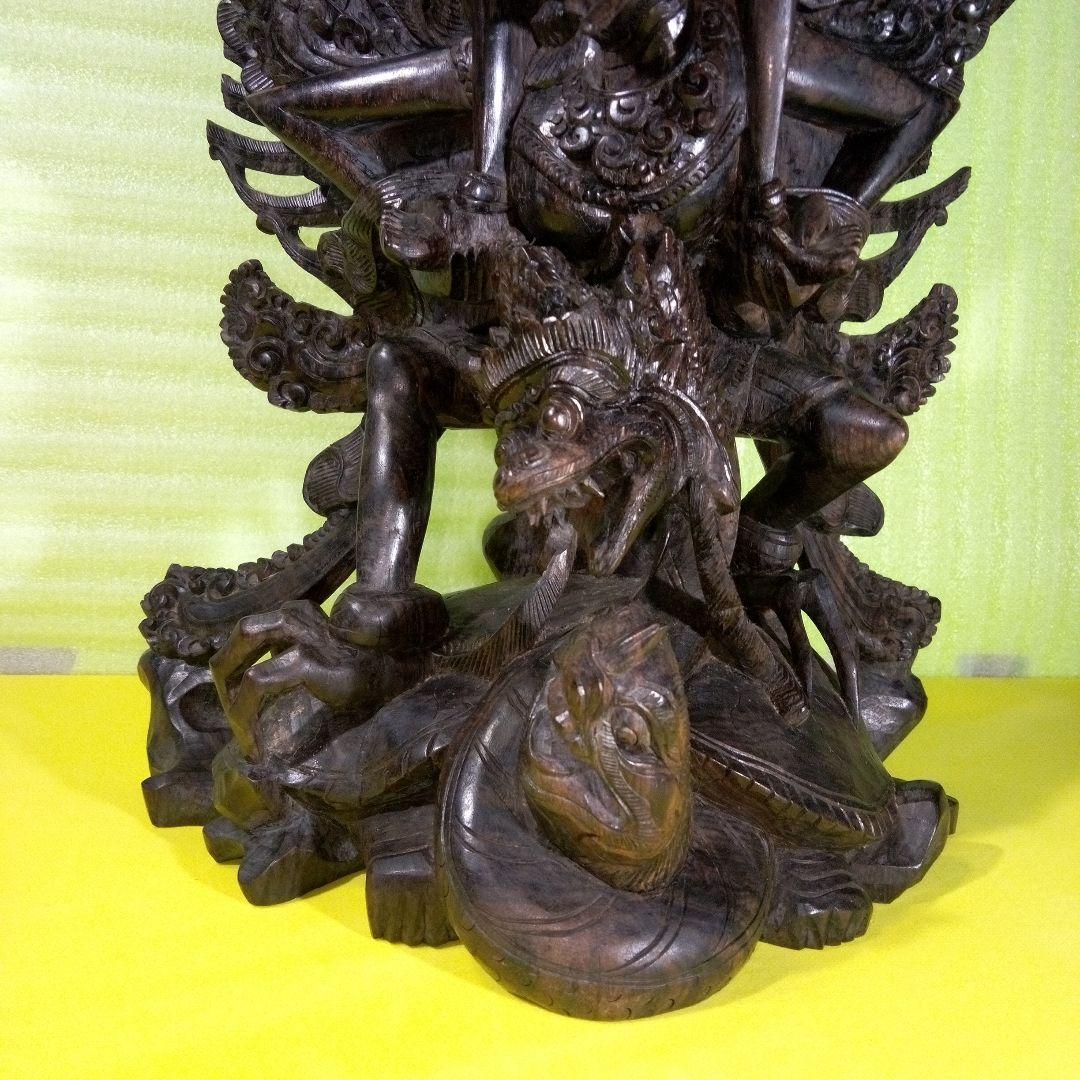 木彫像　オブジェ　木製　木彫り　雑貨　インテリア　置物　魔除け　厄除け　レア