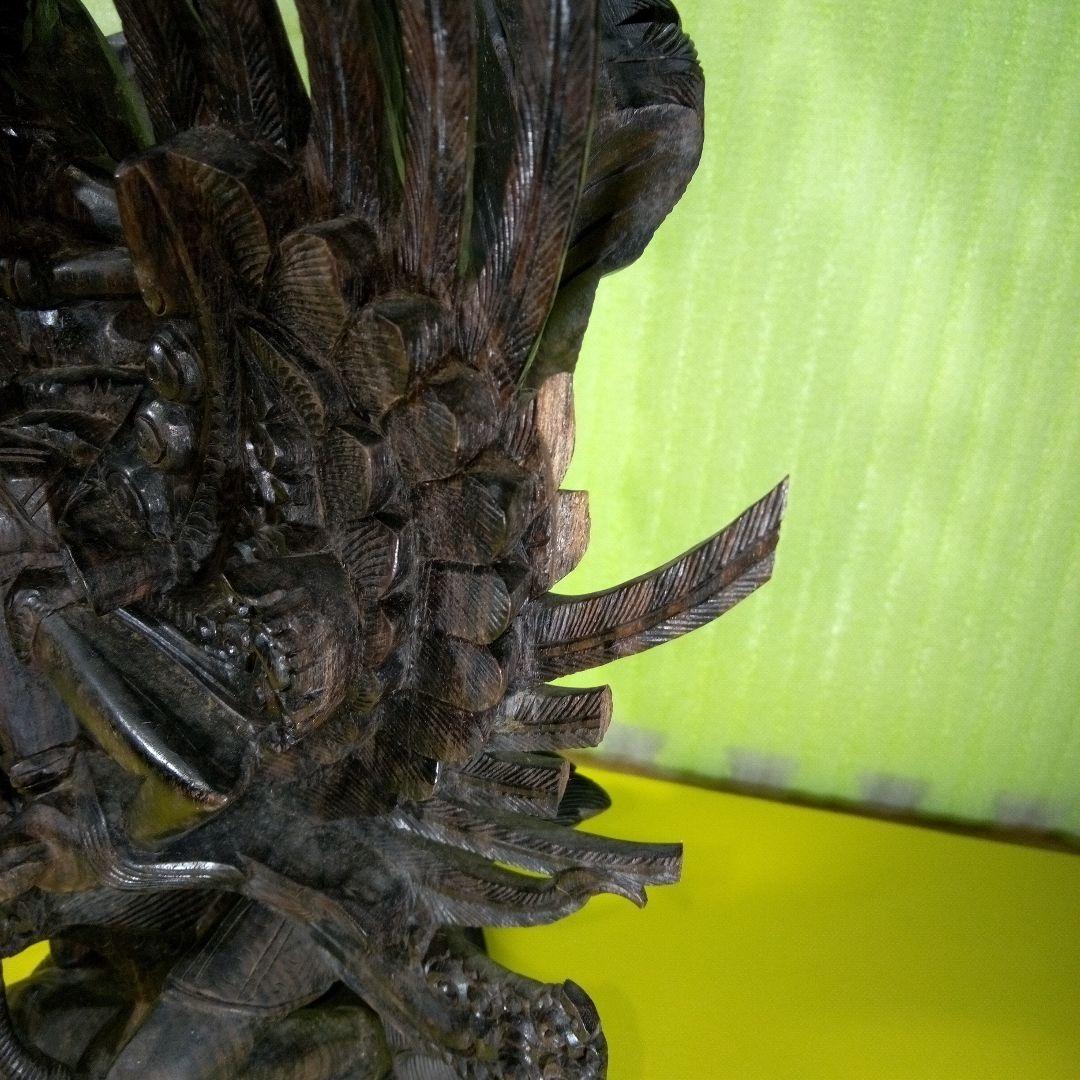 木彫像　オブジェ　木製　木彫り　雑貨　インテリア　置物　魔除け　厄除け　レア