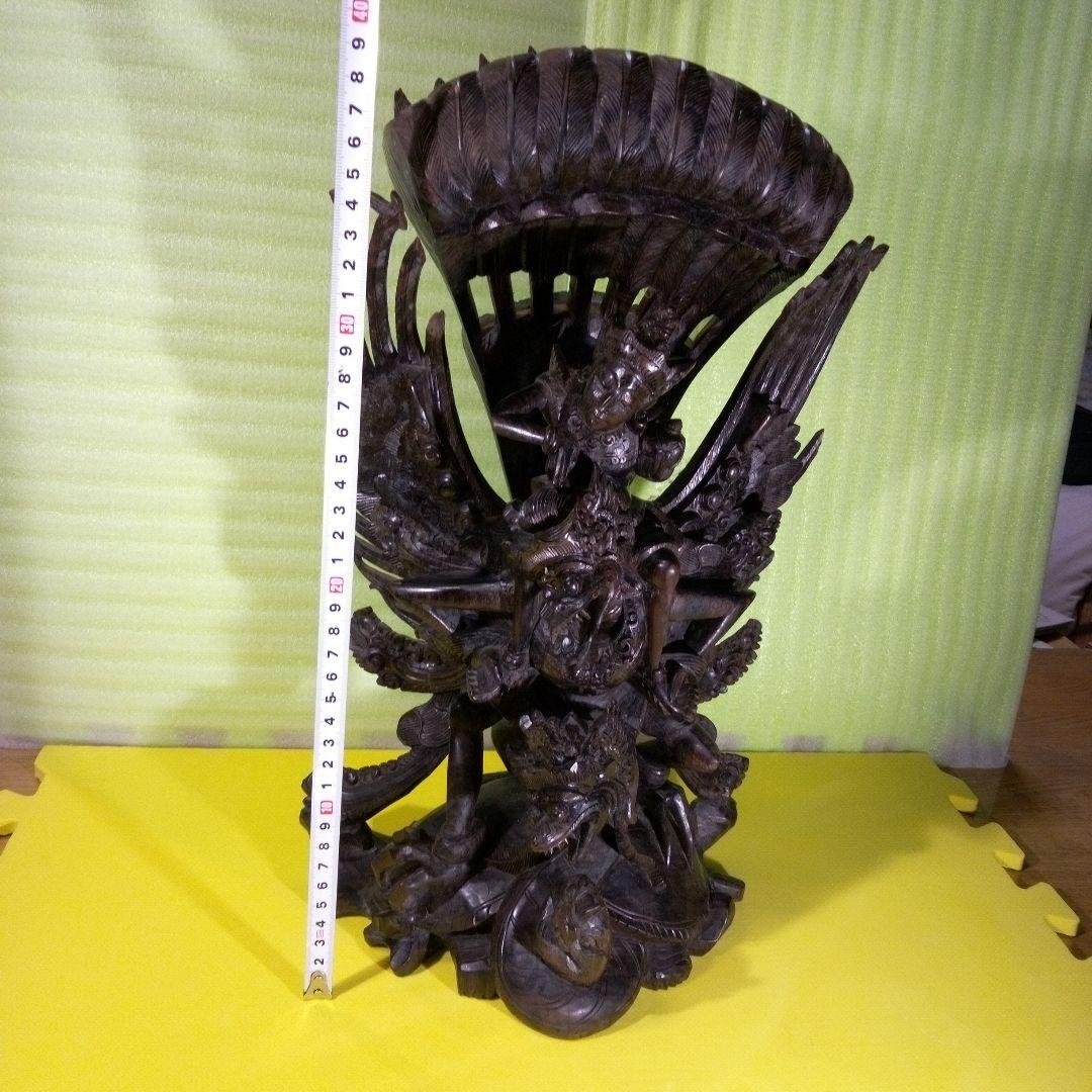 木彫像　オブジェ　木製　木彫り　雑貨　インテリア　置物　魔除け　厄除け　レア