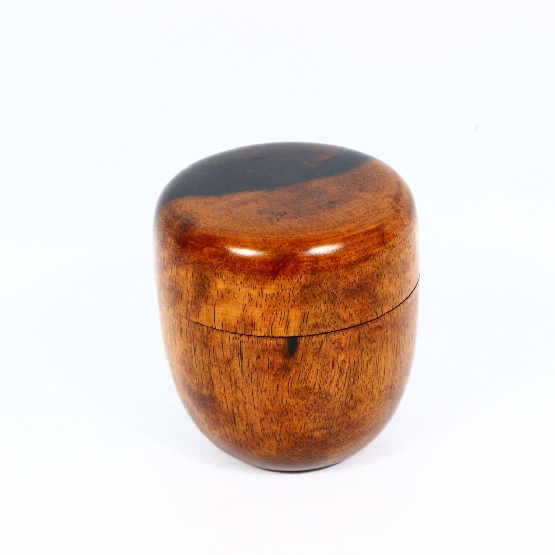宮平宗仁（仁昭）黒柿 棗 真作保証 木工芸 黒柿棗 茶入 茶道具 天然木