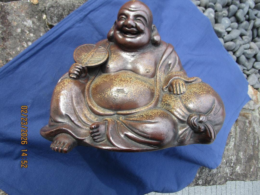 備前焼　大黒様　布袋　置物　飾り物　無傷と思います　1体　床の飾り物
