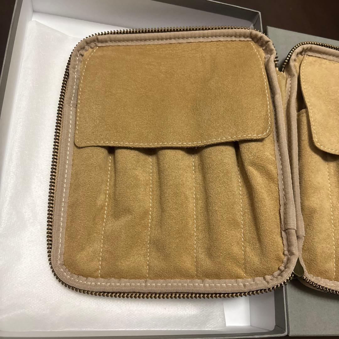 ＆liebe 10本挿しジップペンケース ペブルヌメ ナチュラル アンドリーベ