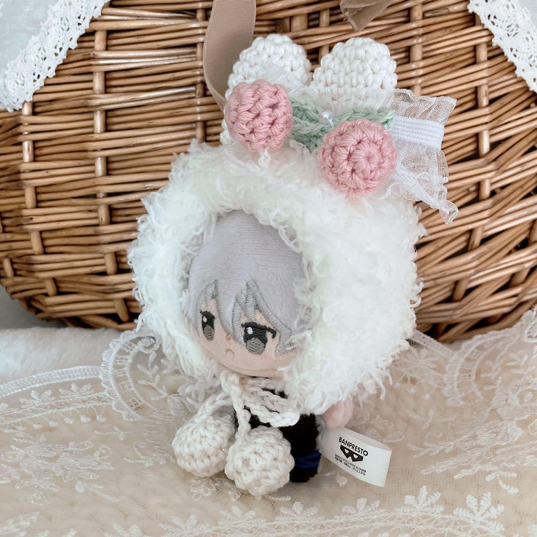 ８センチ　ほわぬい　ぬい服　ぬいぐるみ　さくらんぼボンネット　ピンク