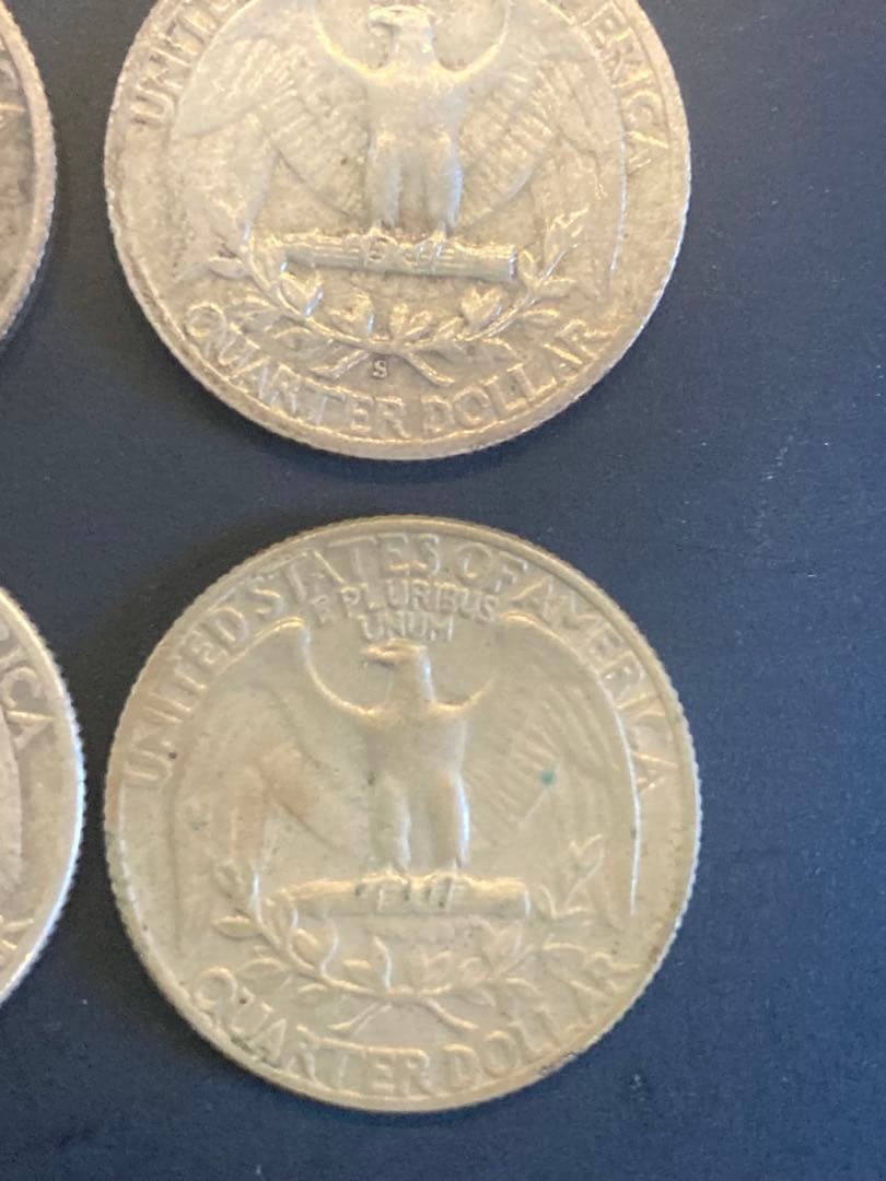1942.1948 4枚　25セント　ワシントン　クオーターダラー　銀貨