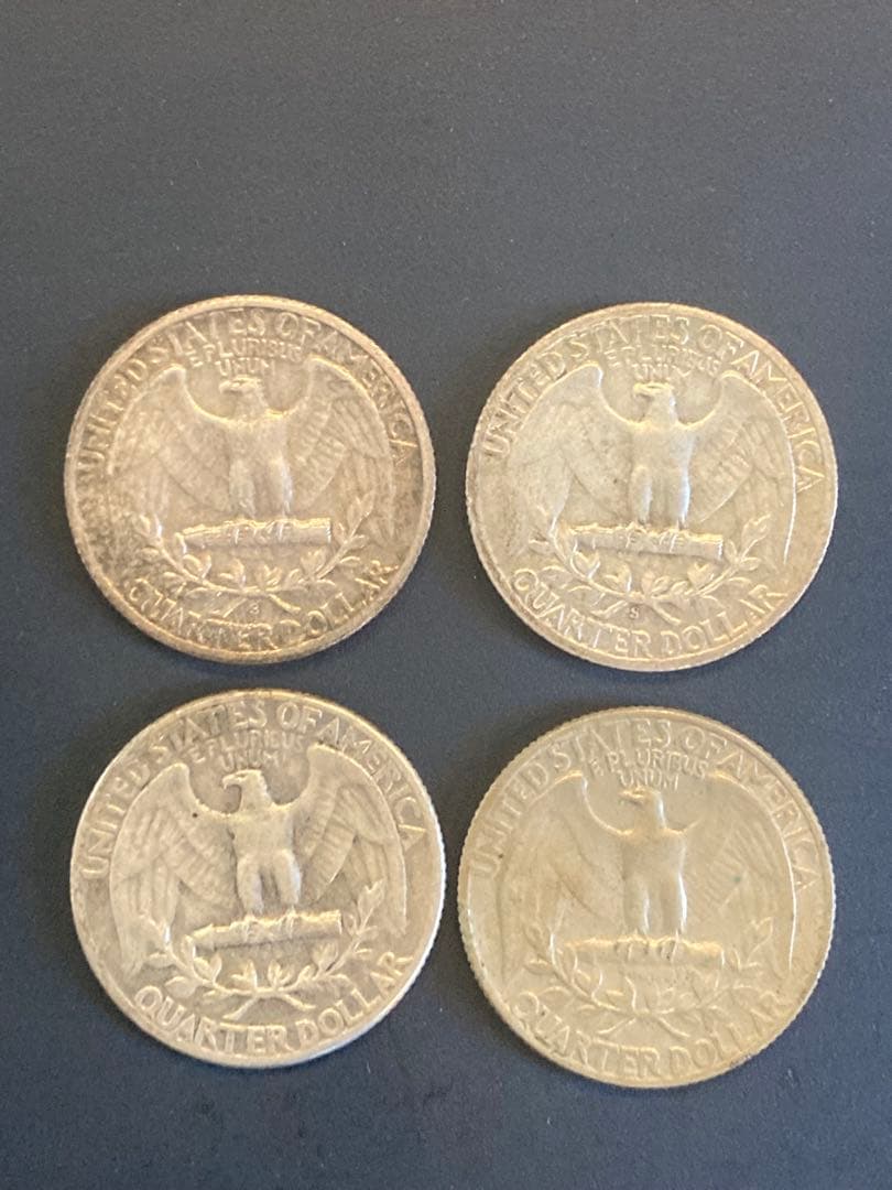 1942.1948 4枚　25セント　ワシントン　クオーターダラー　銀貨