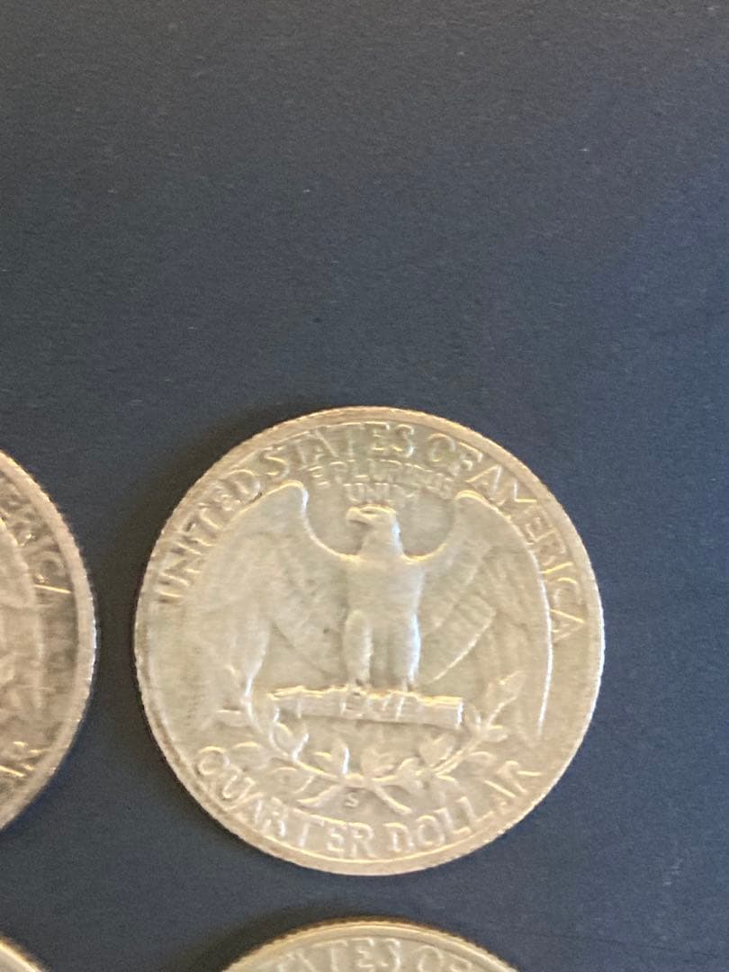 1942.1948 4枚　25セント　ワシントン　クオーターダラー　銀貨