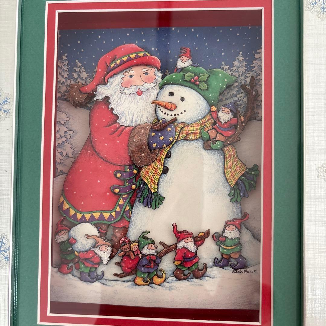 クリスマス　シャドーボックス　サンタクロース