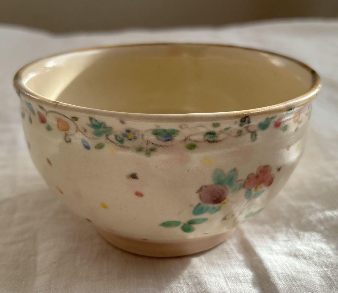 新品未使用❀　ははみや　うつわ　まる椀　絵付け　半磁器　陶芸　作家　京焼　益子焼