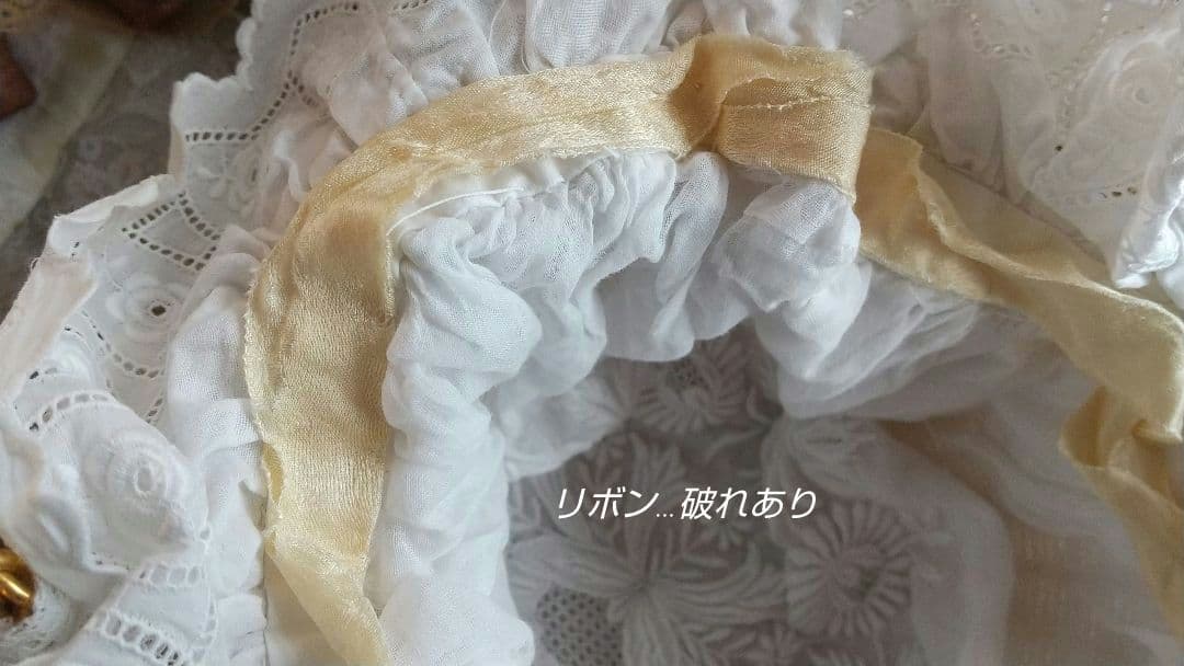 気まぐれセット❀フランスアンティーク　手縫いボネの ドール バスケット♪