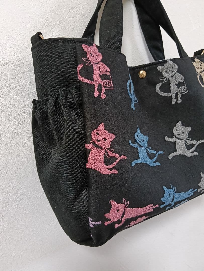 pjc︰クロッチくん 横ギャザートートバッグ 風車クロッチくん刺繍生地