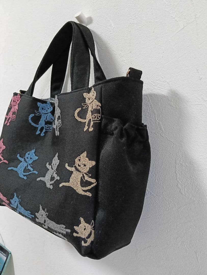 pjc︰クロッチくん 横ギャザートートバッグ 風車クロッチくん刺繍生地
