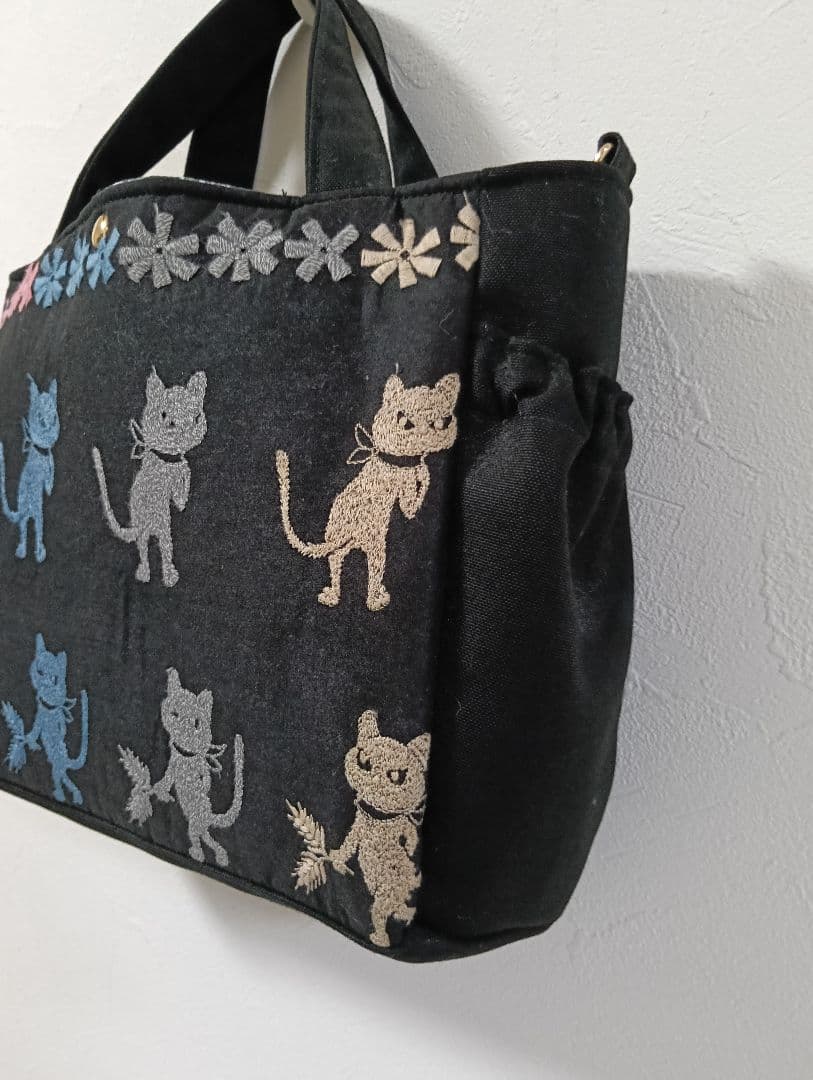 pjc︰クロッチくん 横ギャザートートバッグ 風車クロッチくん刺繍生地