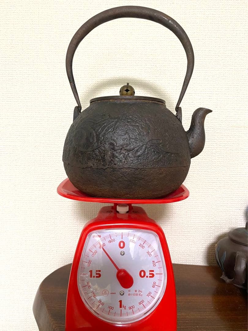 龍文堂造 鉄瓶鉄器 銅蓋 急須 湯沸 時代物 骨董品