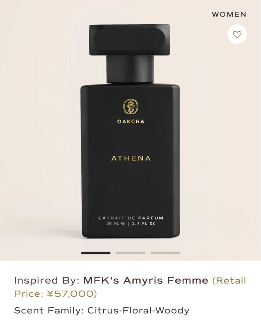 香水(女性用) OAKCHA: ATHENA EXT.DP 50ml MFK AMYRIS