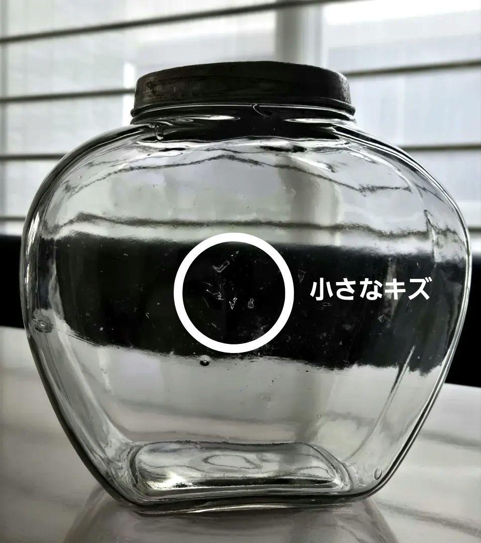60年前☆駄菓子入れ☆保存ガラス容器　ブリキ蓋付き　昭和レトロ/昭和古ガラス